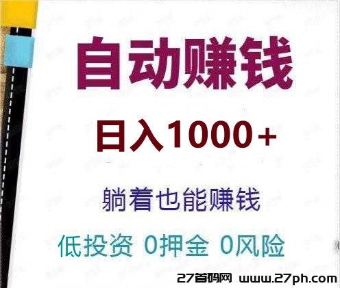 利多利：黑马项目，浅投回本利润大，好上手易操作-27首码项目网