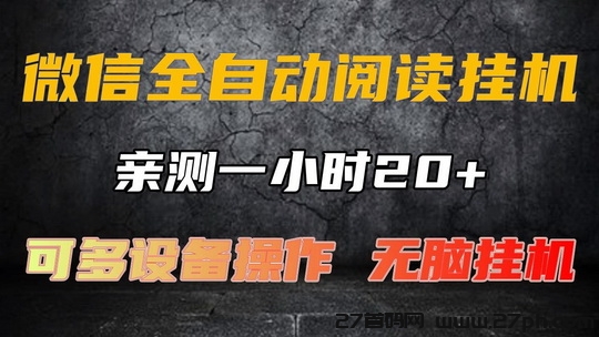 2025实力挂机平台：新躺赚日赚50～100元-27首码项目网